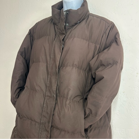 L.L. Bean Vintage Goose Down Women Chocolate Brown Puffer Parka Jacket L Petite - Picture 4 of 11